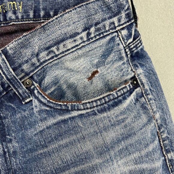 7 Seven For All Mankind Jeans Mens 34x34 Slimmy Medium Wash Stretch Distressed - Picture 9 of 15